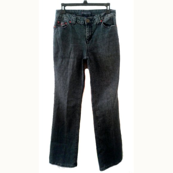 Baccini Embellished Jeans Size 4 Red Rhinestones - Picture 1 of 5